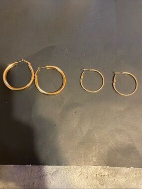 Gold Hoop Earring Set - Classic and Textured Styles
